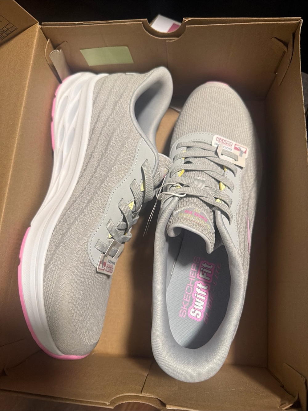 Skechers Hands Free Slip-ins Swift Fit Gray Pink Sneakers 179350S Womens Sz 10 - Picture 4 of 6